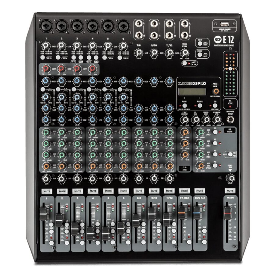 rysten Føde indeks RCF 12-CHANNEL MIXING CONSOLE WITH SUPERIOR EFFECTS AND EQs. E 12 -  Cyberstore